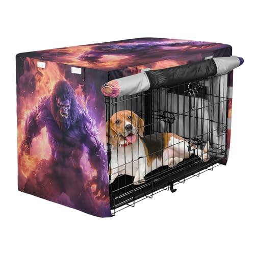 Housse cage chien imperméable bâche protection chat feu pourpre - 3