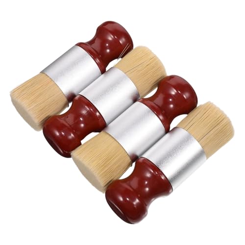 Brosse à cire pour baume à bois et cuir à poils doux haute précision x4