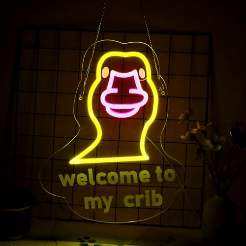 Image of Welcome to My Crib Neon Sign, Baby Shower LED Sign, USB Powered Brightness Adjustable Control for Bedroom Wedding Birthday Party Room Decoration Gift (15.7 * 8.6 inches)