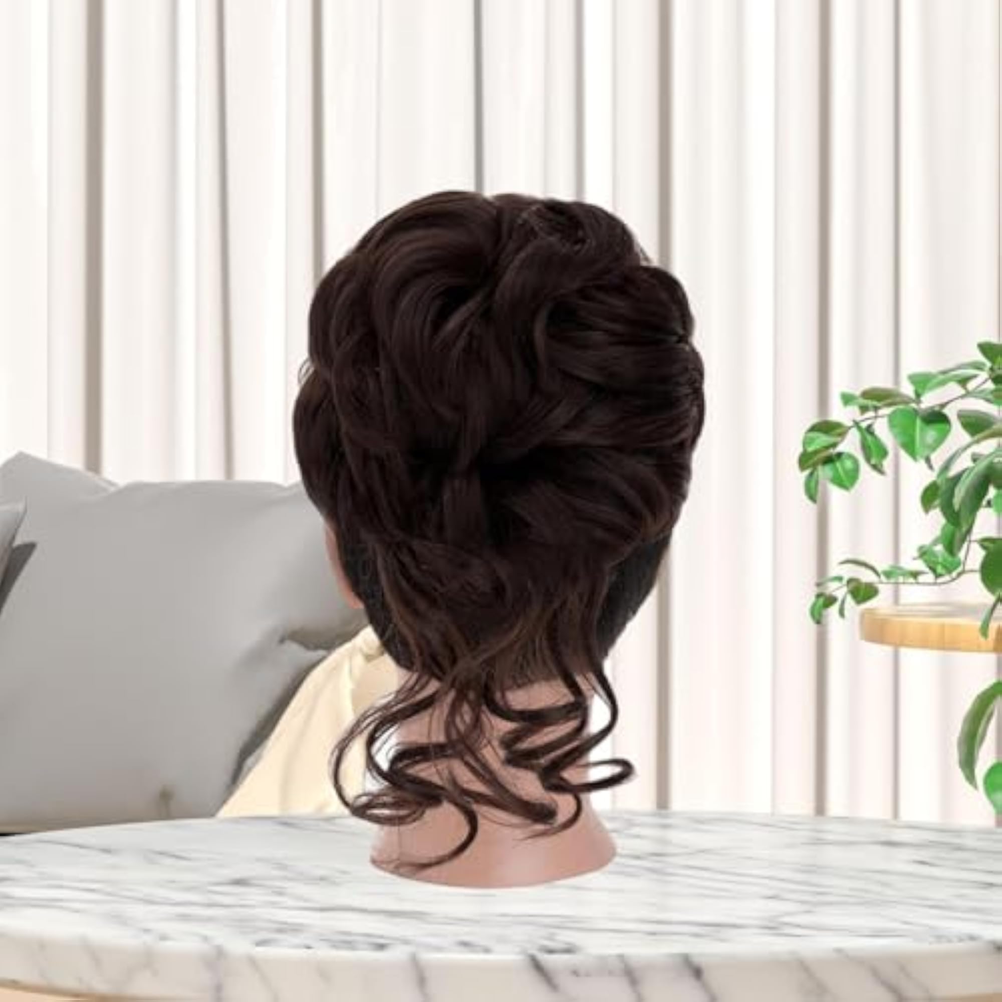 Messy Bun Hair Piece Clip for Fullness, Brown