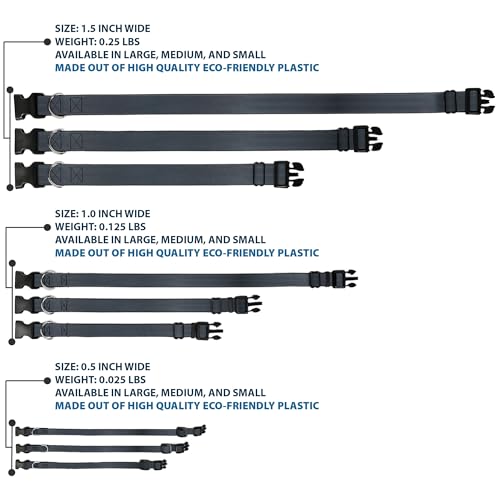 Cuello de clip de plástico negro Buckle Down para panel talla S 4