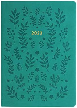 Letts of London Woodland A5 week to view 2023 diary - green, 23-082161