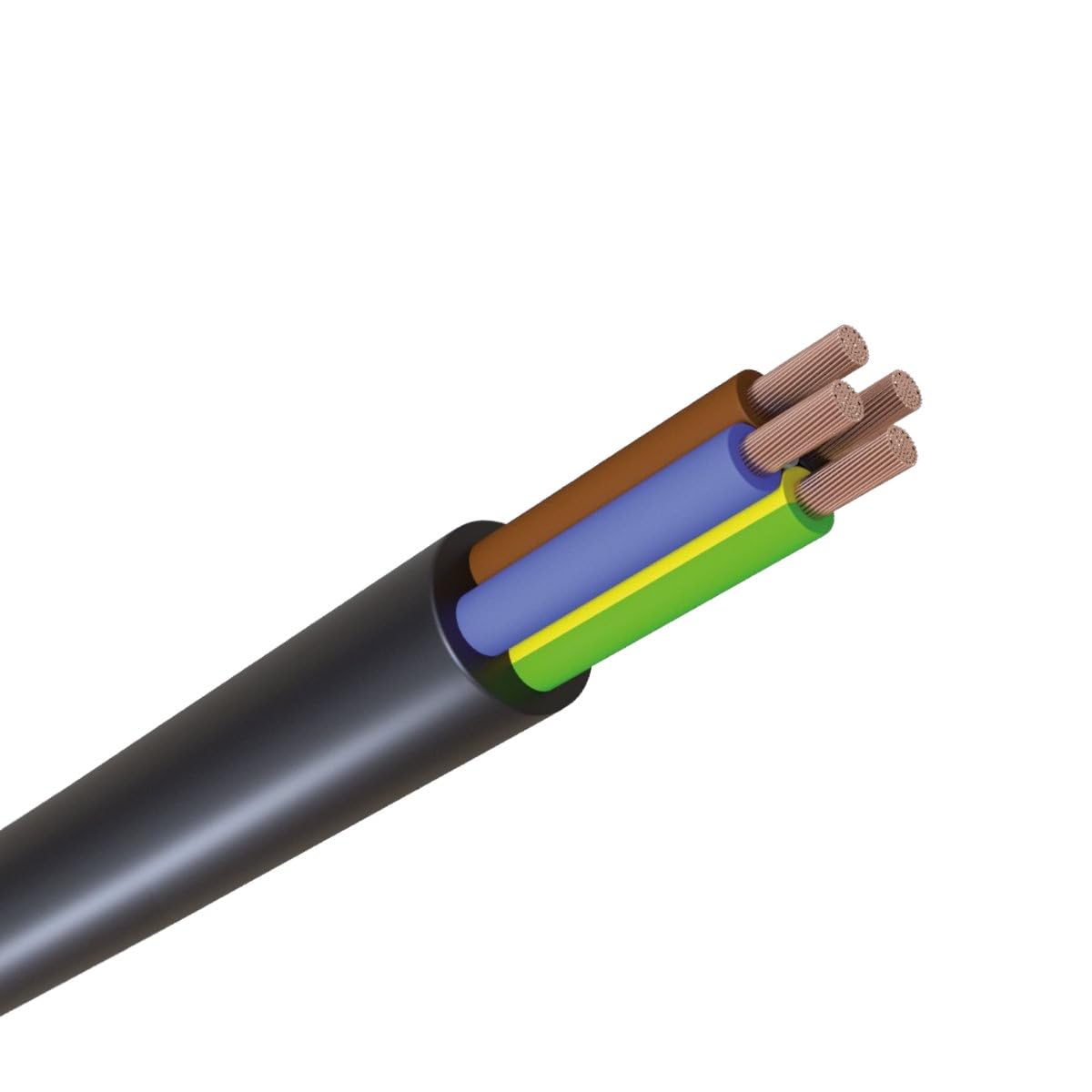 WITTKOWARE H03VV-F PVC Schlauchleitung/Netzkabel, schwarz, 4G0,75mm², 50m