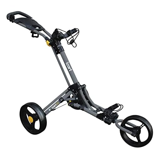 Masters Golf - iCart Go - 3 Wheel Push Trolley Grey/Black