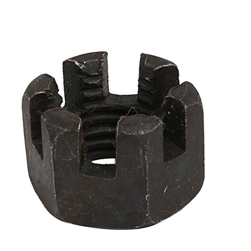Image of uxcell 5pcs M16x2mm Carbon Steel Grade 8 Hexagon Slotted Castle Nut Black