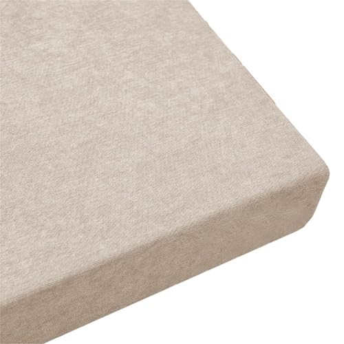 カバー洗える 着脱式ベンチクッション,ジッパー付き シェニール生地クッショ厚さ 5cm,長座布団い シートクッション用庭 レストラン 廊下のベンチ 靴の(Beige,14x42")