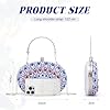 EVEOUT Pochette en Strass pour Femme élégant Clutch avec Chaîne Sac à Main de Soirée en Cristal pour Mariée Sac bandoulière pour Mariage Fête(Bleu argenté) #2