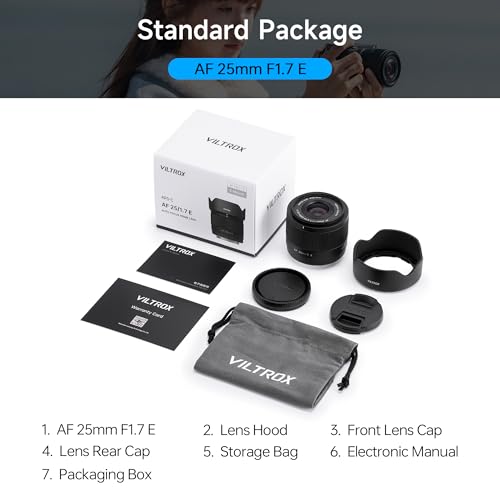 Image of VILTROX AF 25mm F1.7 Air E Lens for Sony E Mount, f /1.7 Large Aperture APS-C Auto Focus Prime Lens Compatible with Sony E-Mount Mirrorless Cameras ZV-E10 II EV10 a6700 a6600 a6400 a7c ii a7rv a7iii