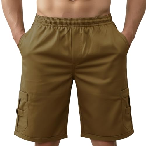 Image of NINQ Men's Half Cargo Shorts Featuring a Slim Yet Relaxed fit, Designed for Comfort. Stylish Casual Shorts with Functional Pockets, Perfect for Casual wear.