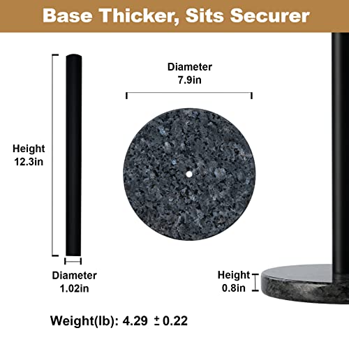 Koville Luxury Norway Granite Paper Towel Holder Countertop, Metal Rod Paper Towel Holder Stand For Kitchen Organization And Storage, Fit For Standard Or Jumbo-Sized Rolls(Blue Pearl) #TOP2