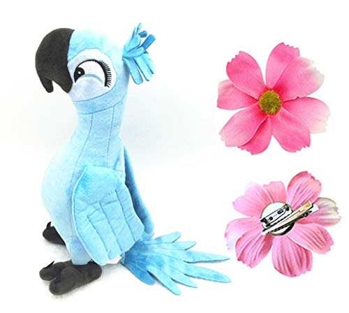 Muaquata Blue Parrot With Flower Stuffed Animal Plush Toy (Blue Parrot With Flower) #TOP1