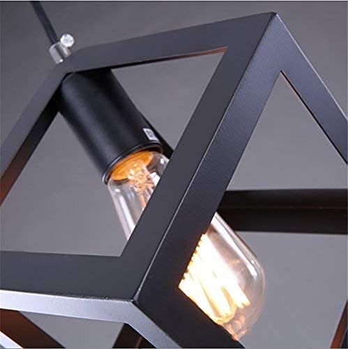 Iluminación interior moderna con lámpara de techo industrial de metal en cubo para espacios acogedores 2