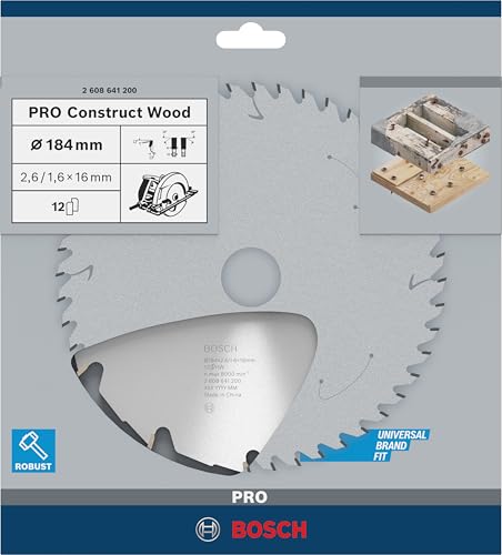Lame de scie circulaire Construct Wood D184mm pour le bois 12 dents BOSCH 2608641200 - vue 3