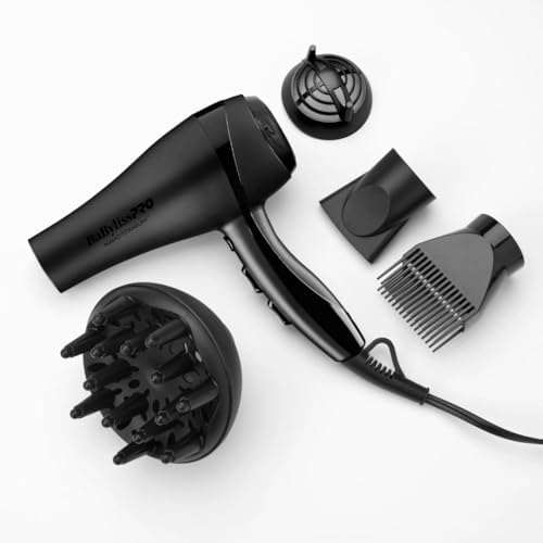 BaBylissPRONano Titanium 2000-Watt Blow Dryer with Concentrator Nozzle, Professional Grade Ionic Corded Styling Tool for Hair