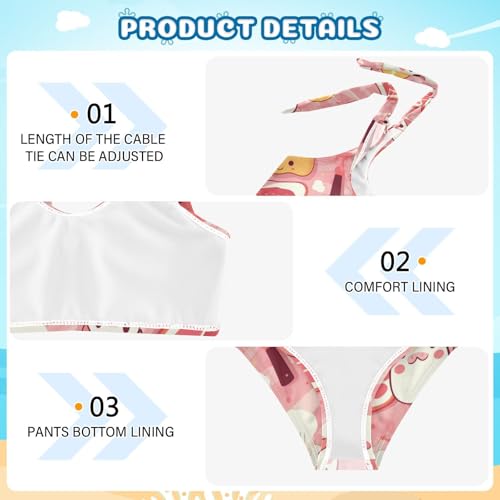 KLL Chef Bacon Girls' 2 Pieces Bikini Set Quick-Dry Swimsuit Swimwear Adjustable Strap4
