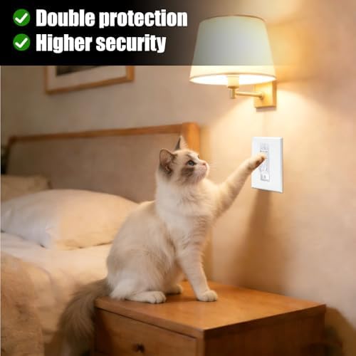 Penitue 10pcs Light Switch Protective Covers, Baby & Child Proof Transparent Light Switch Cover Guards for Protecting Lighting Fixtures from Being Accidentally Turned on or off - 5