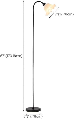 Miniatura 8 de RUNNUP Lámpara de pie moderna, lámpara alta con forma de flor de 1 luz con pantalla acrílica, lámpara alta para sala de estar, dormitorio,
