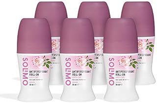 Amazon Brand - Solimo Antiperspirant Roll-On, Gentle Care with Rose Scent, Pack of 6