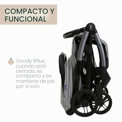 Miniatura 6 de Chicco Silla De Paseo Goody Xplus, Cochechito De 0-4 Años 22 Kg ,Cierre Con Una Sola Mano,Se Pliega Con Un Solo Movimiento,Compacto,Ruedas Grandes,Capota Extensible,Respaldo Ajustable En 4 Posiciones