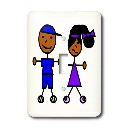 Interrupteur à bascule Afro-Américain Populaire Kid Stick Figures 3dRose lsp_109812_1