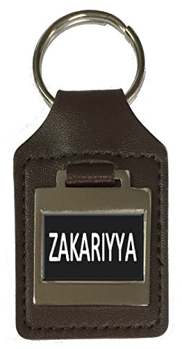 Zakariyya porte-clés en cuir véritable chic avec gravure prénom personnalisée
