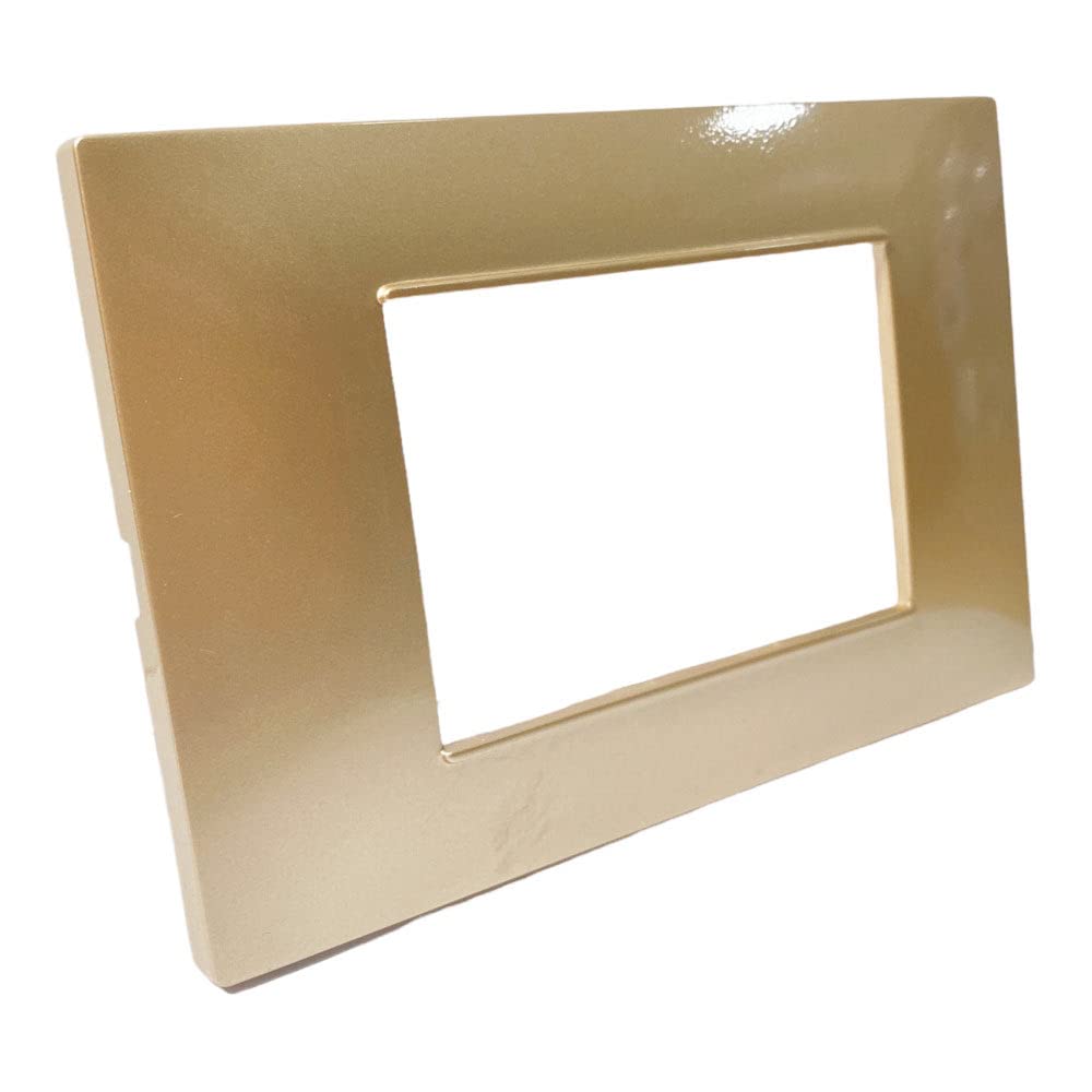 Placchetta Interruttore 3 Posti Oro Satinato | Compatibile Bticino Matix | Cassetta 503