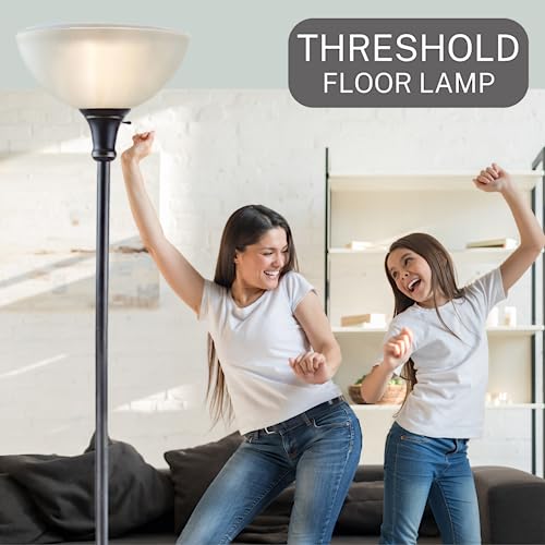 Lightaccents Bronze Floor Lamp With Frosted White Glass Bowl Shade - For Room Decor - Bedroom Decor - Floor Lamp For Bedroom - Floor Lamps For Living Room - Standing Lamp Home Office Lamp For Bedroom #TOP1