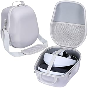 Khanka Hart Etui Tasche Ersatz und Objektivdeckel für Sony Playstation PS VR2 Brille Headset Controller, Weiß (Etui Leeres)