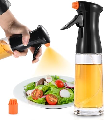 Oinvs Oil Sprayer,Oil Spray Bottle 210ml,Oil Spray and 2 Pieces Improved Nozzle,Spray Bottle,Olive Oil Spray,Oil and Vinegar Dispenser for Cooking, BBQ, Grilling, Pasta, Salads, Baking