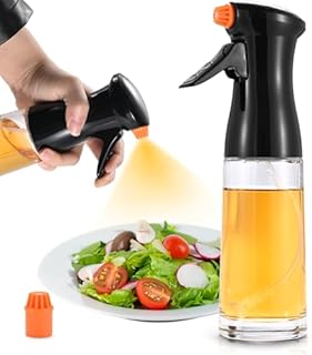 Oinvs Oil Sprayer,Oil Spray Bottle 210ml,Oil Spray and 2 Pieces Improved Nozzle,Spray Bottle,Olive Oil Spray,Oil and Vinegar Dispenser for Cooking, BBQ, Grilling, Pasta, Salads, Baking