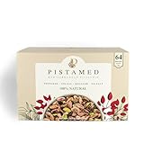 PISTAMED - Pistachos Pelados Sin Sal Tostados Artesanalmente - Alto Contenido en Fibra - Apto Veganos y Sin Gluten - Pack 64 x 35 g Formato Individual - Origen España - Snack Natural para Compartir