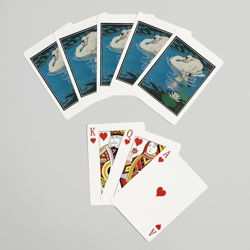 Baraja vista de cisne con cisne joven, 52 cartas póker miniatura 7