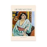 Nacnic Affiche Femme algérienneTableaux décoratifs pour votre salon, chambre à coucher, foyer. Impressions d'art mural. Impressions murales esthétiques inspirées par Henri Matisse A4