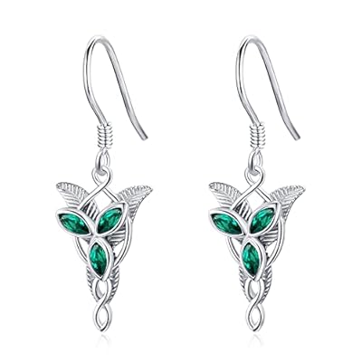 Pendientes de plata de ley 925 con diseño de estrella de Arwen Evenstar, joyería Hobbit, regalo para mujeres, hombres y niñas, 18 millimeters, Plata de ley, Circonia cúbica | Ya disponible en tu tienda friki favorita! En mundofriki.es!