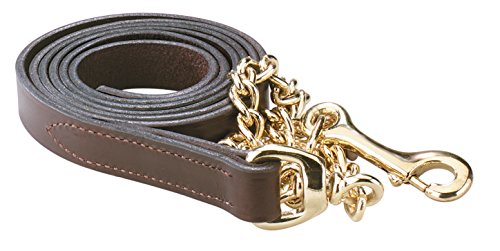 Perri's Leather Lead with 30-Inch Chain, 6-Feet 30-Inch
