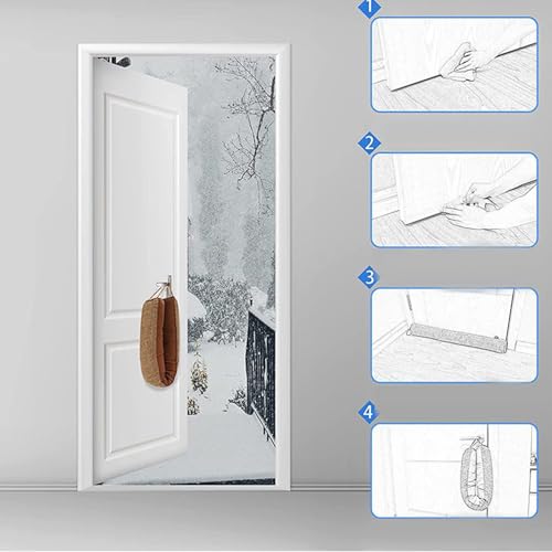 Door Draft Stopper - 92x8cm Triangular Draft Sealing Blocker | Weighted Under Door Stopper | For Garage, Indoor, Outdoor, Home, Room, Window [4]