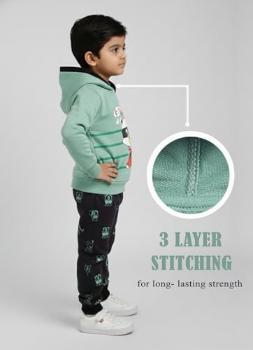 Image of Pure Cotton Full Sleeves Winter Hoodie Sweatshirt and Full Pant Set For Boys Kids