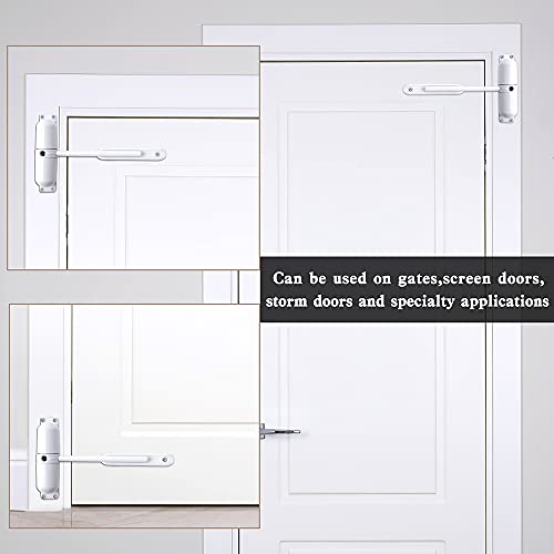 Ileeyu Automatic Door Closer, Safety Spring Door Closers - Easy To Install To Convert Hinged Doors To Self-Closing – Diecast Construction-White #TOP4