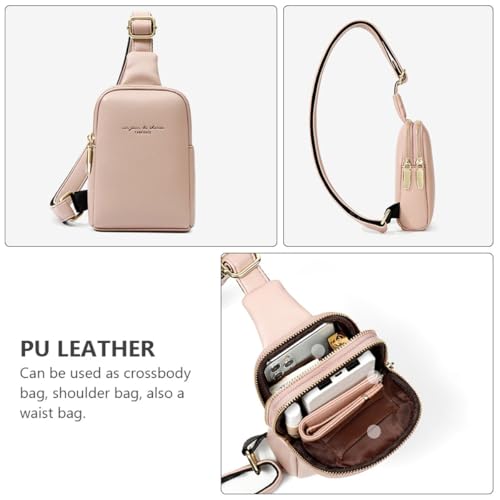 Bolso bandolera de mujer ajustable resistente al desgaste con doble bolsillo PU 6