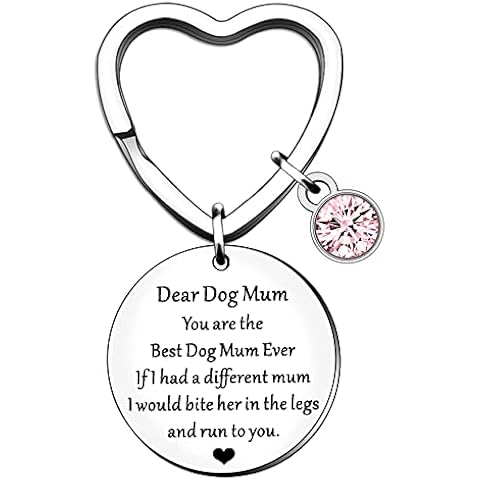 HULALA Funny Best Dog Mum Ever Keyring Keychain Gifts For Mother's Day Birthday Christmas Key Rings From Pet Cover
