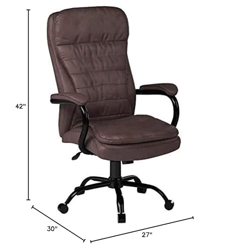 Boss Office Products Heavy Duty Double Plush Leatherplus Chair With 350Lbs Weight Capacity In Bomber Brown #TOP5