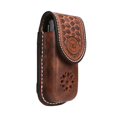 Tourbon Genuine Leather Multitool Sheath, One-Piece Molded EDC Belt Pouch with Magnetic Closure, Fit Up to 2" Belt, Horizontal/Vertical Carry, Handmade Durable Knife Holster