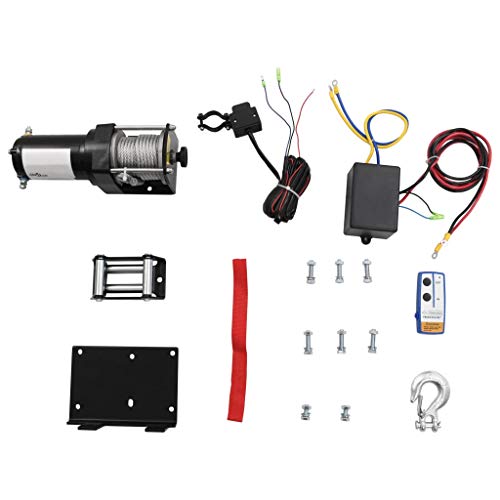 vidaXL 12 V Cabrestante Eléctrico 1.360 KG Placa de Montaje Guiacabos de...
