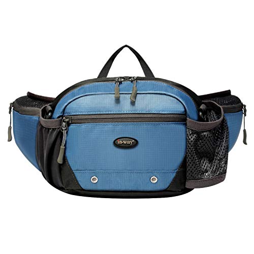 MiyCoo Fanny Pack for Men Women with Water Bottle Holder Running Waist Bag&Pack for Runners Fitness Training and Jogging (Blue)