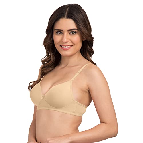 Image of Tweens - Heavily Padded Semi Push-Up Bra - Polyamide Fabric - 3 /4th Coverage, Wireless, Multiway Straps, Seamless - Everyday T-Shirt Bra