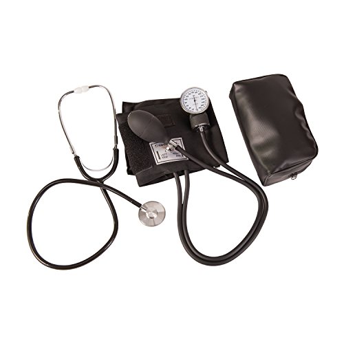 Mabis Professional Aneroid Sphygmomanometer Blood Pressure Gauge, Stethoscope And Blood Pressure Cuff, With Carrying Case, Adult Cuff, Black #TOP8