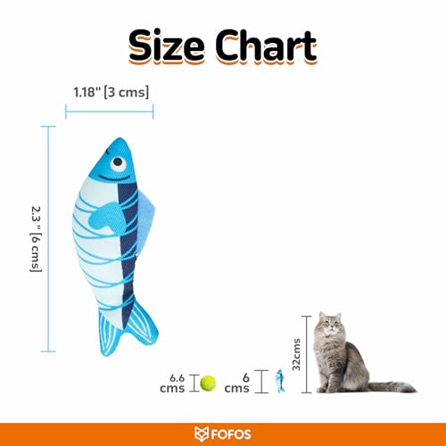 Image of BarkButler x FOFOS Sardine Cat Toys 9pk - 100% Catnip Toys for Cats, Interactive Toys Set - Multicoloured