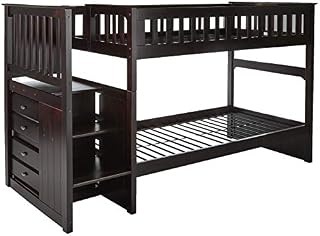 Discovery World Furniture Twin Over Full Stair Stepper Bed with 3 Drawers in