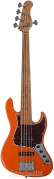Sadowsky MetroExpress Vintage JJ 5-string Bass Guitar - Solid Candy Apple Orange Metallic, Maple Fingerboard