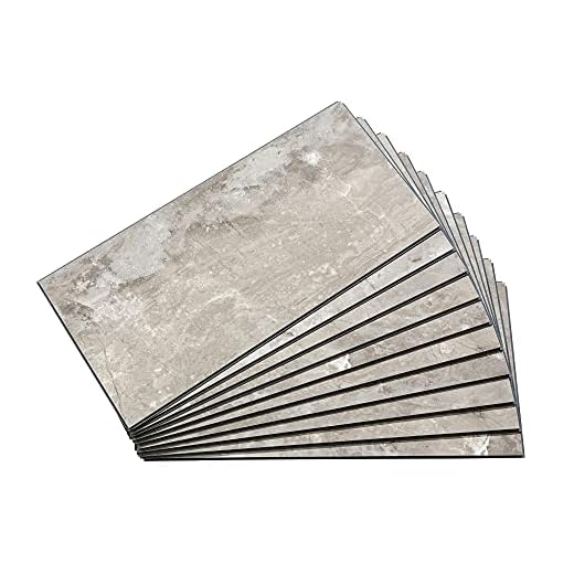 Palisade 23.2 in. x 11.1 in. Interlocking Vinyl Waterproof Wall/Backsplash Tiles for Kitchen or Bathroom in Venetian Marble (10 Pack)